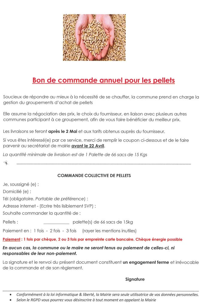 Lire la suite de l'actualité Commande pellets