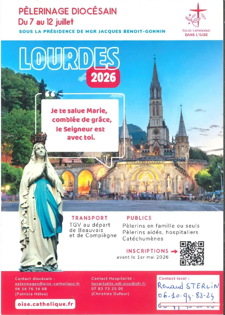 Lire la suite de l'actualité PÈLERINAGE LOURDES 2026